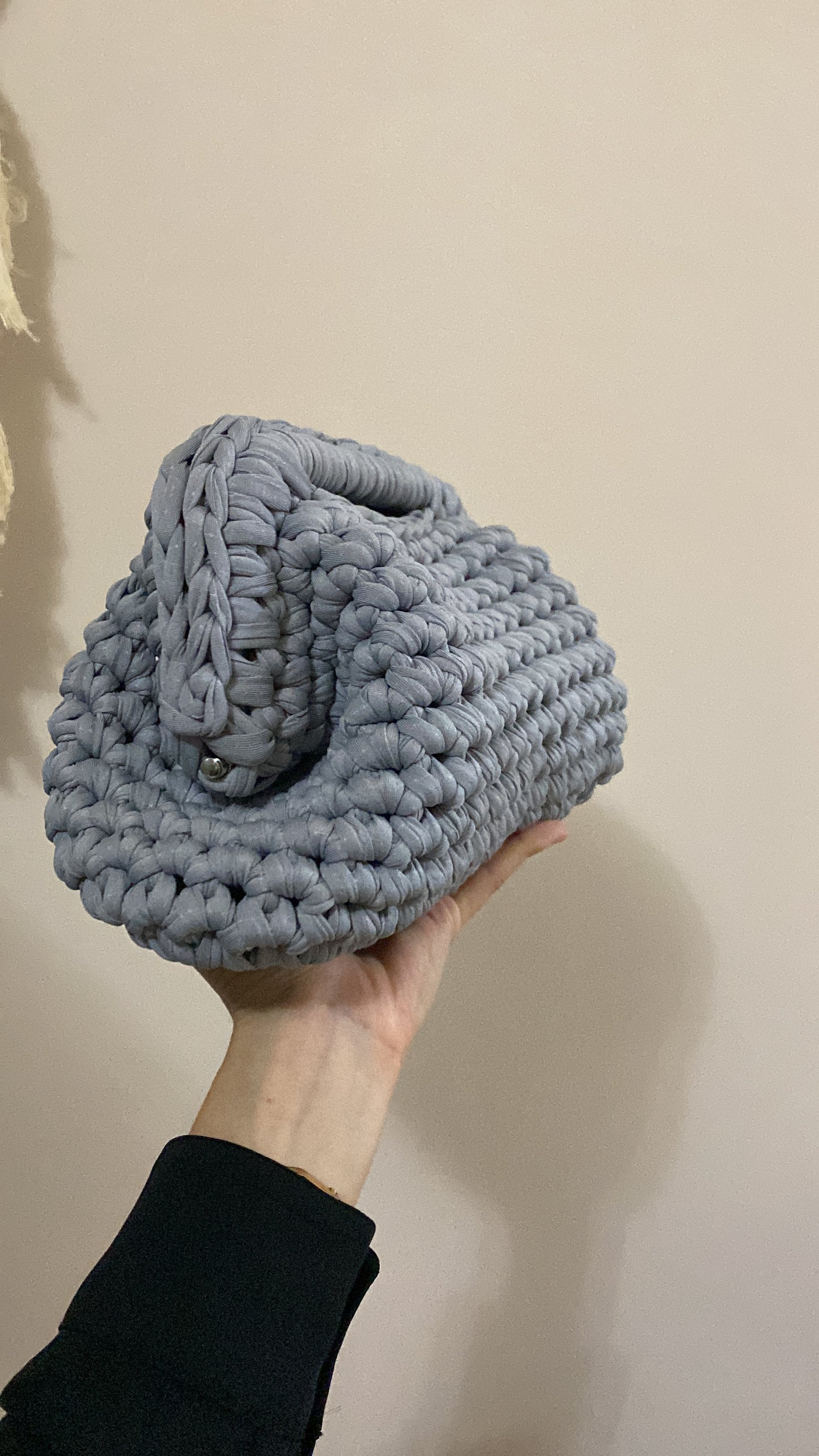 Pochette Grigia in cotone fatta a mano