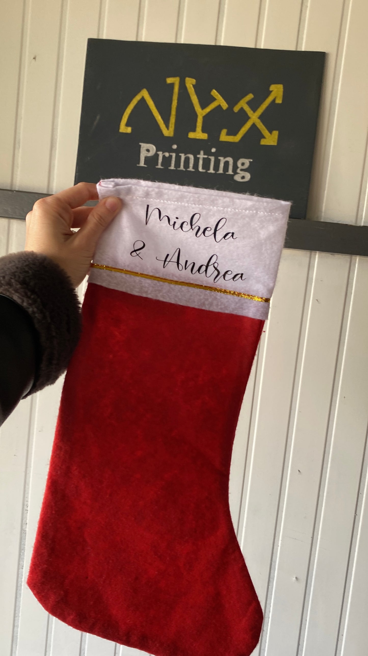 Calza befana personalizzabile Rossa