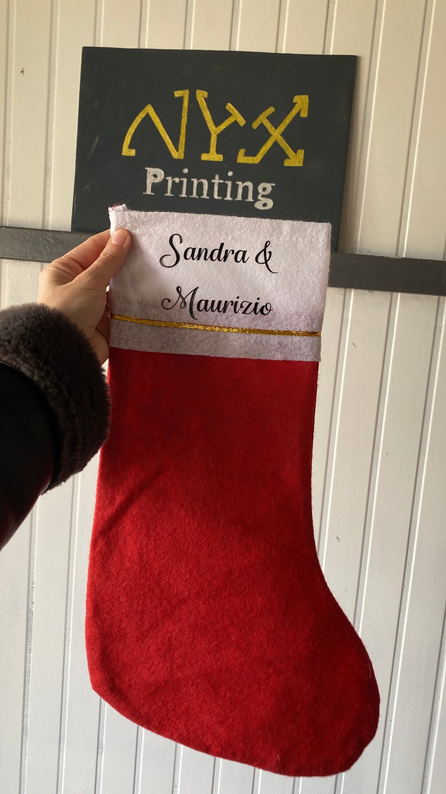 Calza befana personalizzabile Rossa