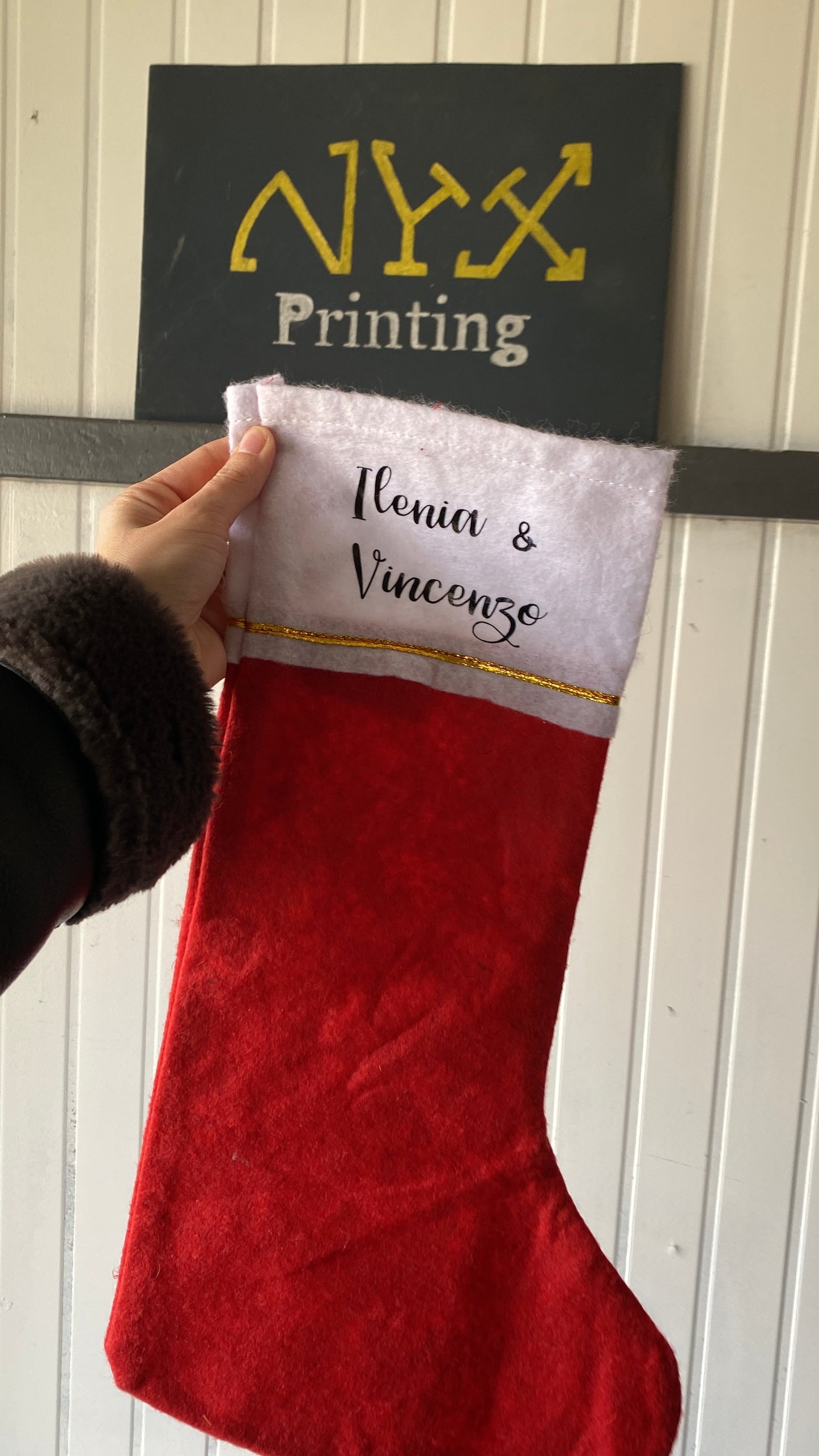 Calza befana personalizzabile Rossa