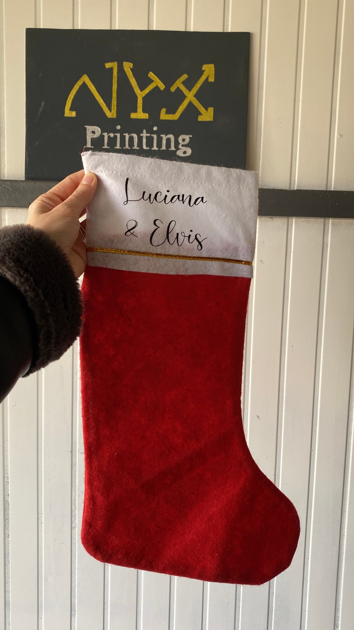 Calza befana personalizzabile Rossa