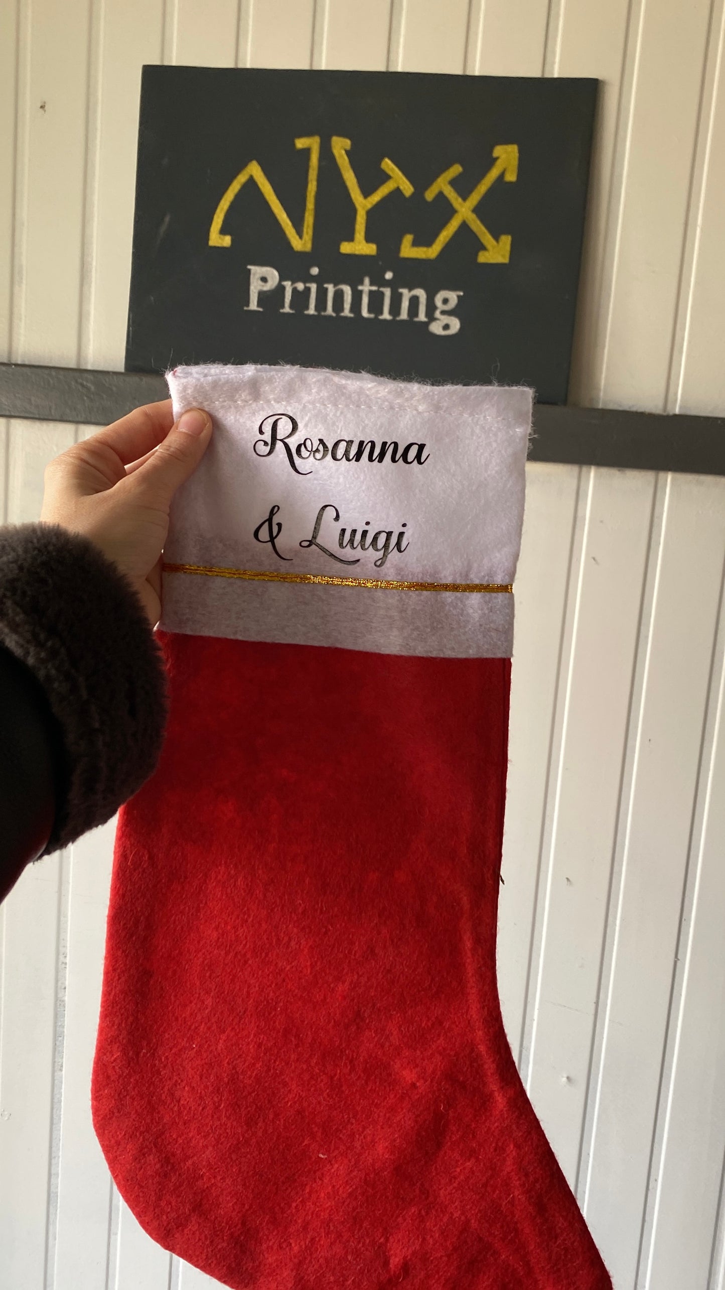 Calza befana personalizzabile Rossa