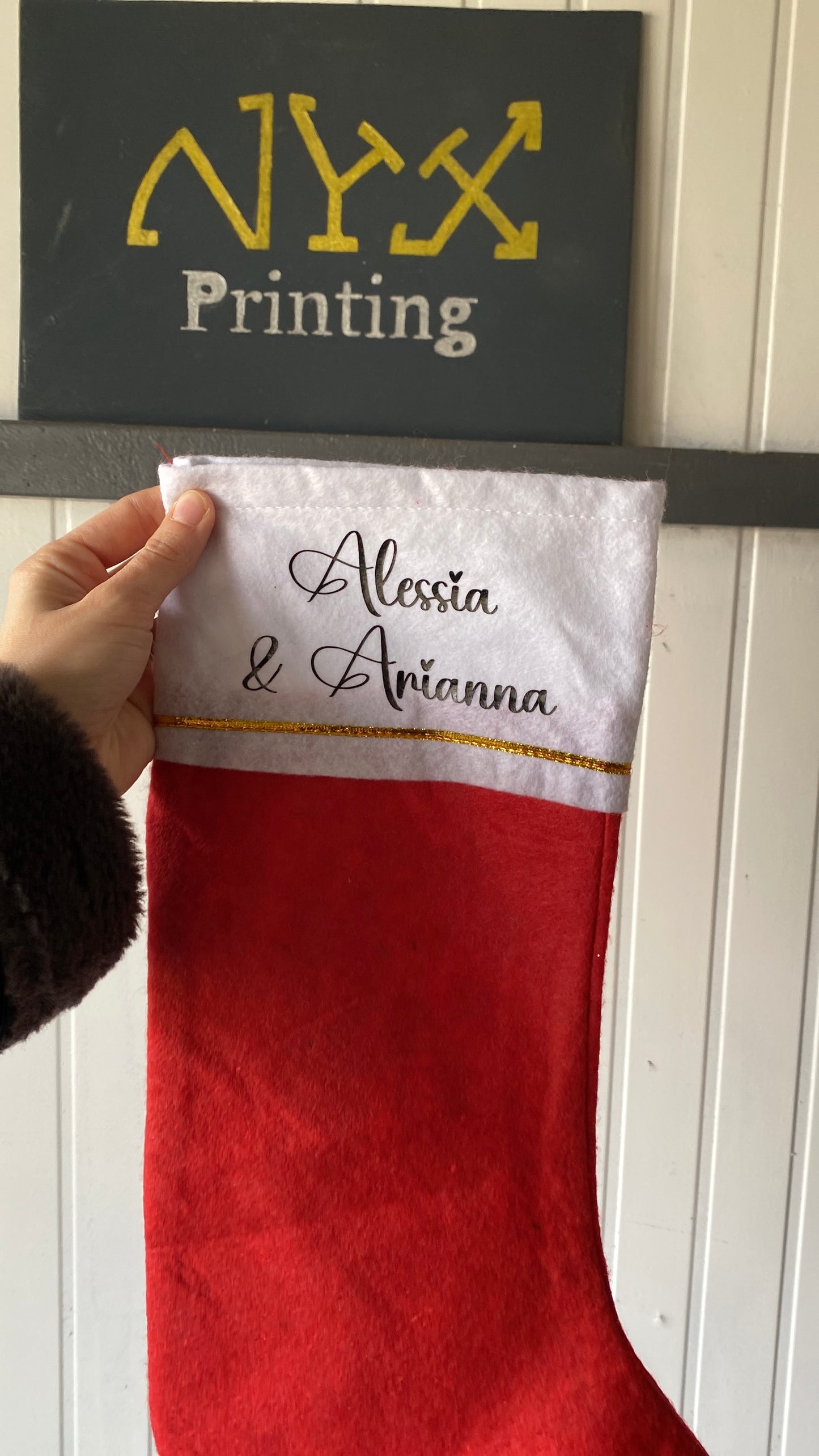 Calza befana personalizzabile Rossa