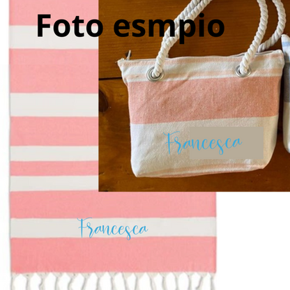 Telo mare con borsetta personalizzabili