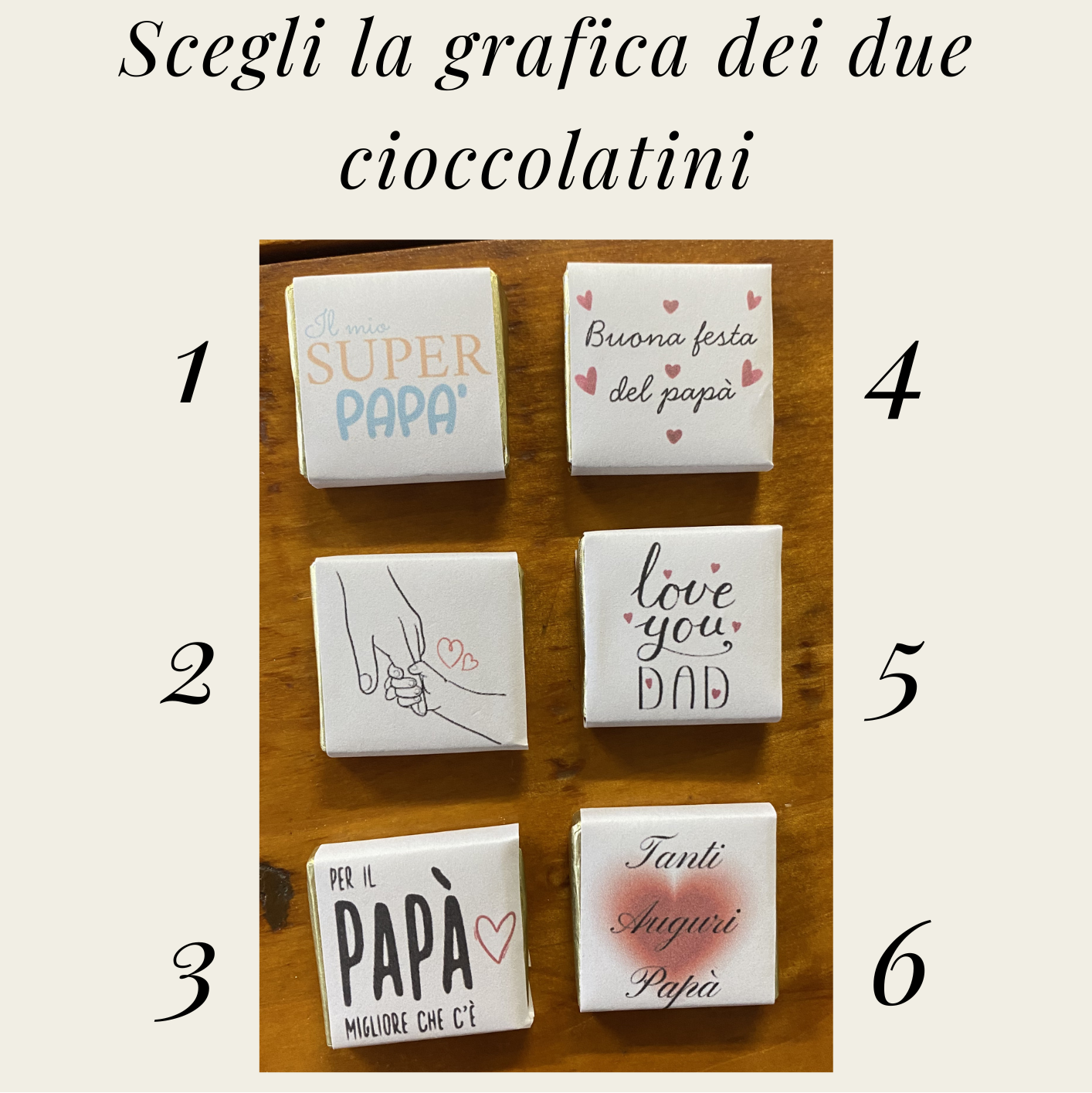 Cravatta in cartoncino con 2 cioccolatini