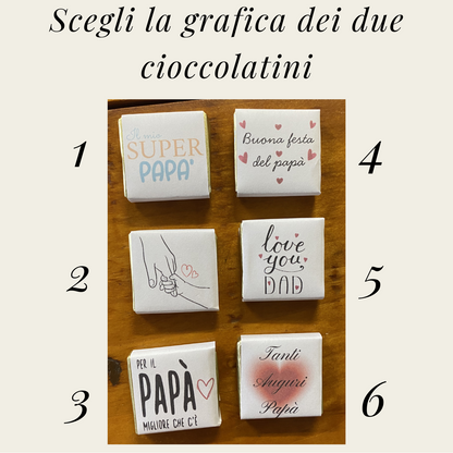 Cravatta in cartoncino con 2 cioccolatini